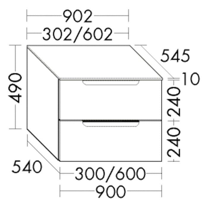 burgbad Ilo Unterschrank 90,2 x 49 cm, 1 Auszug, 1 Schublade