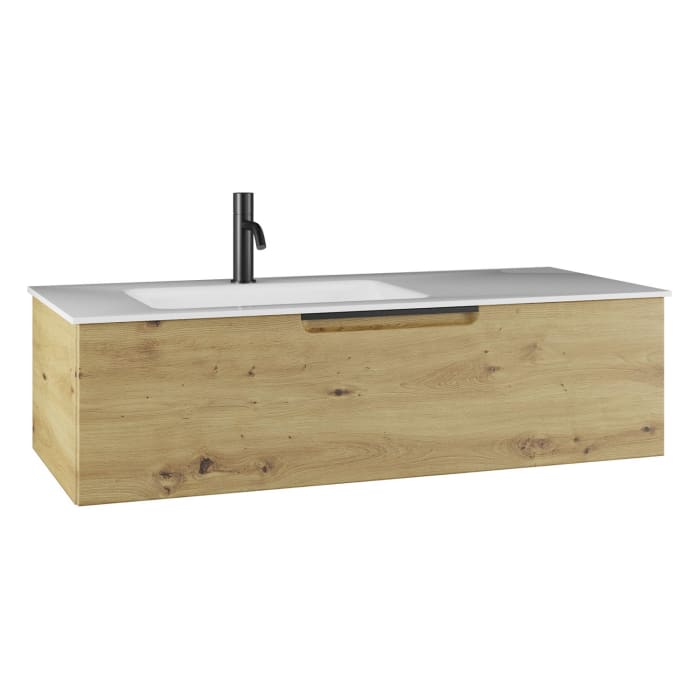 burgbad Ilo Waschtisch mit Waschtischunterschrank 112 x 31 cm, 1 Auszug