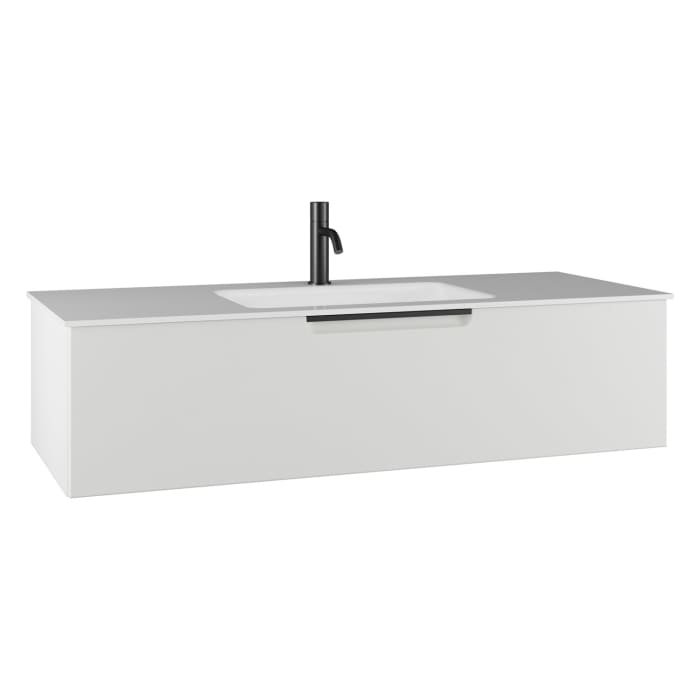 burgbad Ilo Waschtisch mit Waschtischunterschrank 122 x 31 cm, 1 Auszug