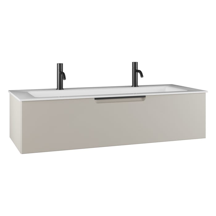 burgbad Ilo Waschtisch mit Waschtischunterschrank 122 x 31 cm, 1 Auszug