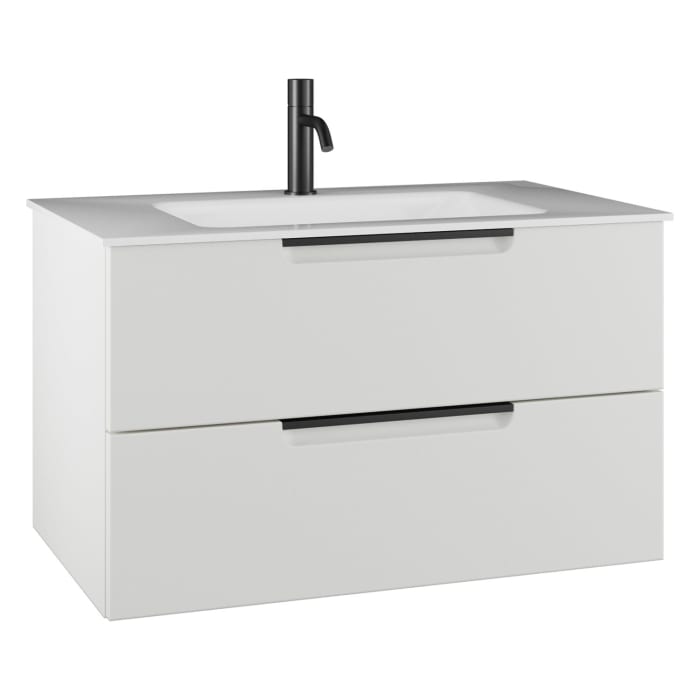 burgbad Ilo Waschtisch mit Waschtischunterschrank 82 x 49 cm, 1 Auszug, 1 Schublade