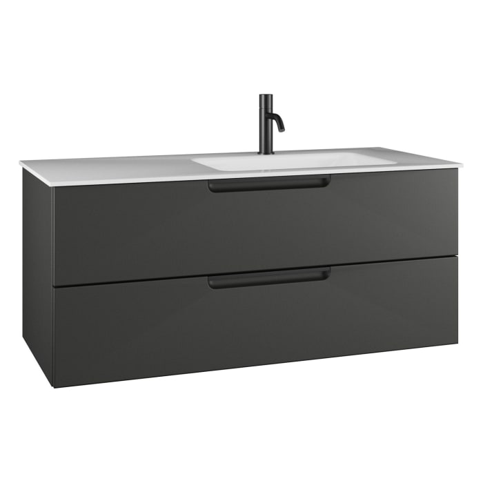 burgbad Ilo Waschtisch mit Waschtischunterschrank 112 x 49 cm, 1 Auszug, 1 Schublade