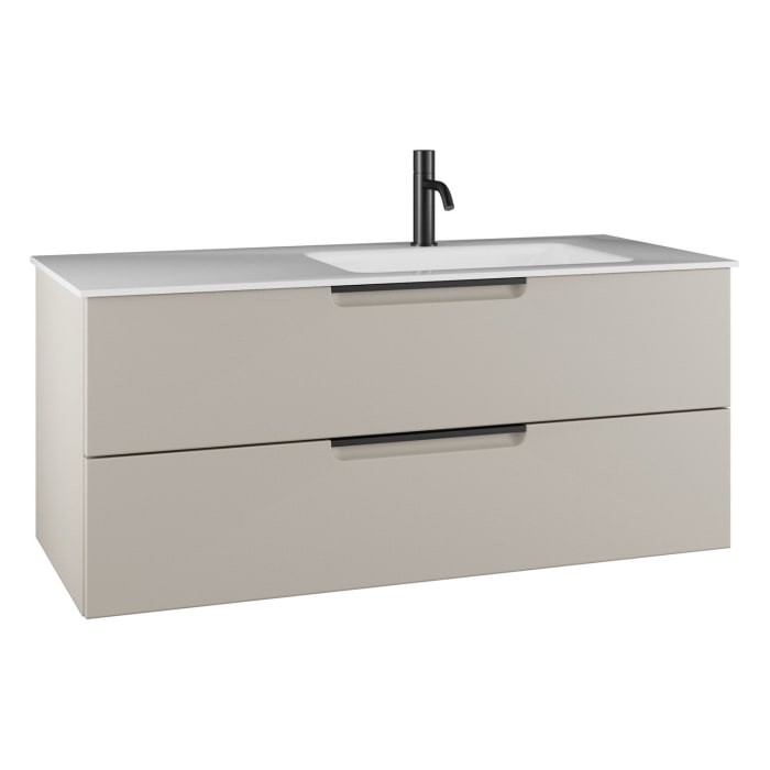 burgbad Ilo Waschtisch mit Waschtischunterschrank 112 x 49 cm, 1 Auszug, 1 Schublade