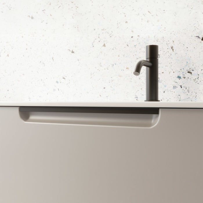 burgbad Ilo Waschtisch mit Waschtischunterschrank 82 x 31 cm, 1 Auszug