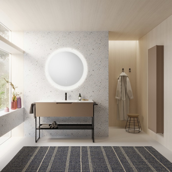 burgbad Ilo Waschtisch mit Waschtischunterschrank 102 x 31 cm, 1 Auszug