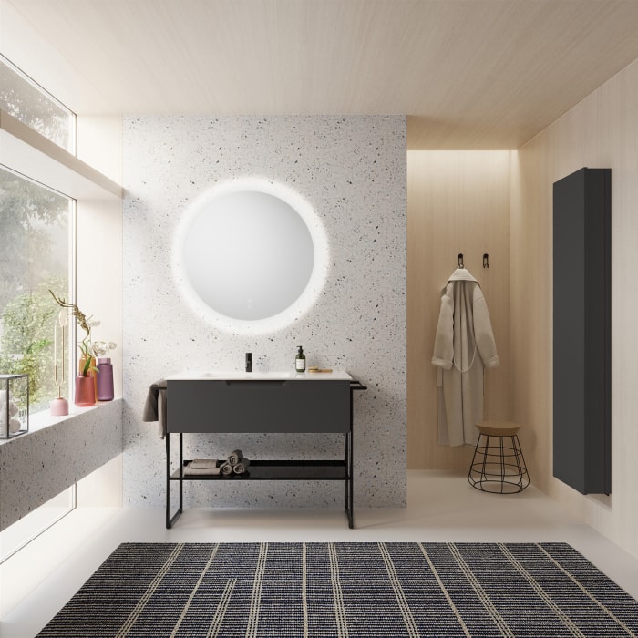 burgbad Ilo Waschtisch mit Waschtischunterschrank 112 x 31 cm, 1 Auszug