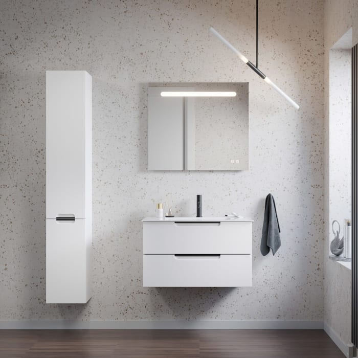 burgbad Ilo Waschtisch mit Waschtischunterschrank 82 x 49 cm, 1 Auszug, 1 Schublade