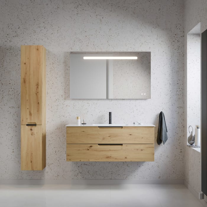 burgbad Ilo Waschtisch mit Waschtischunterschrank 122 x 49 cm, 1 Auszug, 1 Schublade