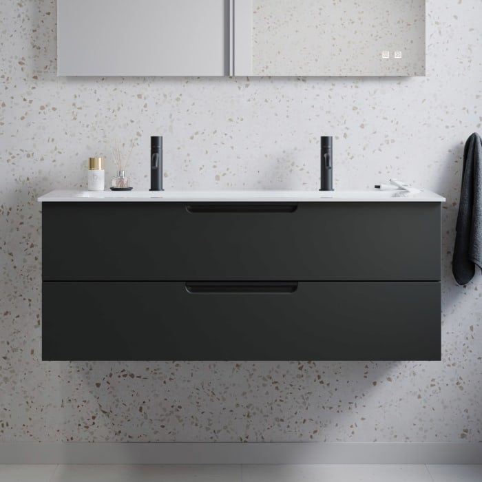 burgbad Ilo Waschtisch mit Waschtischunterschrank 122 x 49 cm, 1 Auszug, 1 Schublade