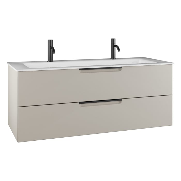 burgbad Ilo Waschtisch mit Waschtischunterschrank 122 x 49 cm, 1 Auszug, 1 Schublade