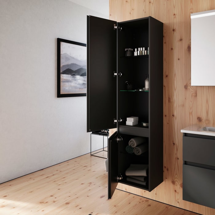 burgbad Lin20 Hochschrank 40 x 34,5 cm, mit 2 Türen, links