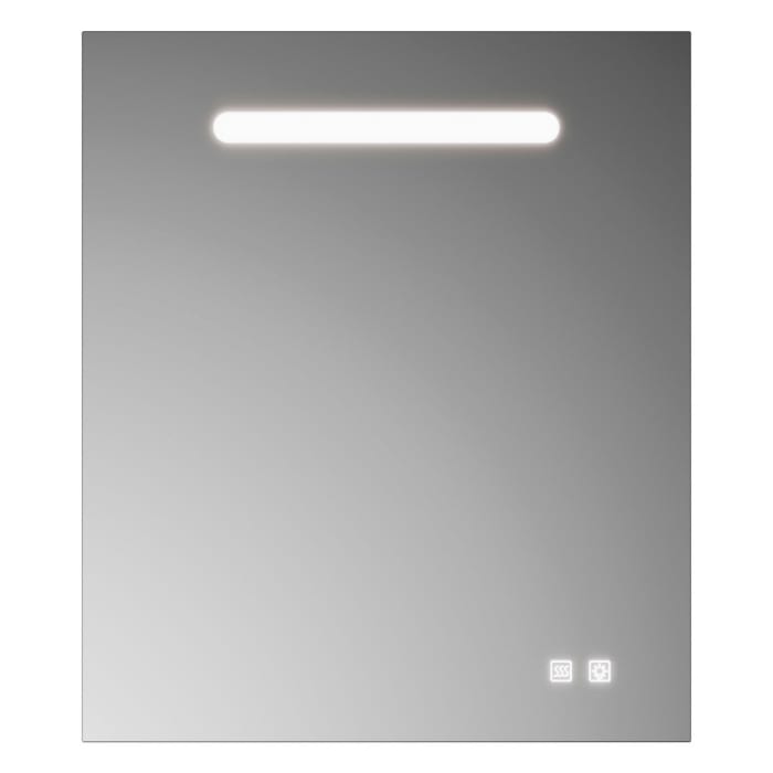 burgbad Lin20 Badspiegel mit LED-Beleuchtung und Spiegelheizung in der Größe 60 x 70 cm mit Sensorschalter