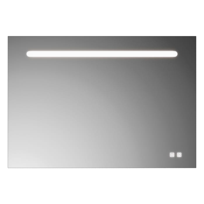 burgbad Lin20 Badspiegel mit LED-Beleuchtung und Spiegelheizung in den Maßen 100 x 70 cm mit Sensorschalter