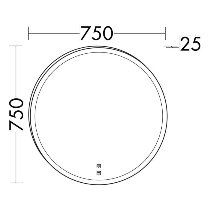 burgbad Lin20 Badspiegel mit LED-Beleuchtung und Spiegelheizung in 75 cm Größe
