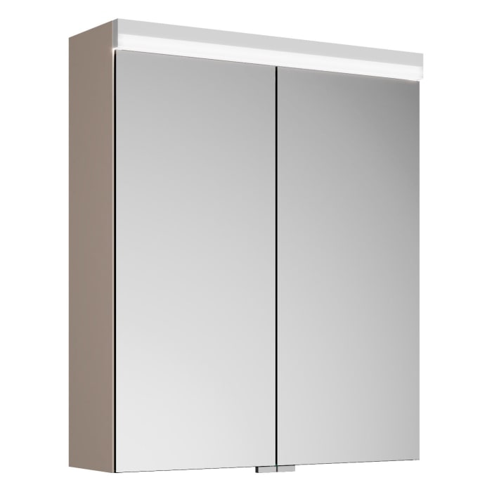 burgbad Lin20 Spiegelschrank mit LED-Beleuchtung, 60 cm, 2 Spiegeltüren