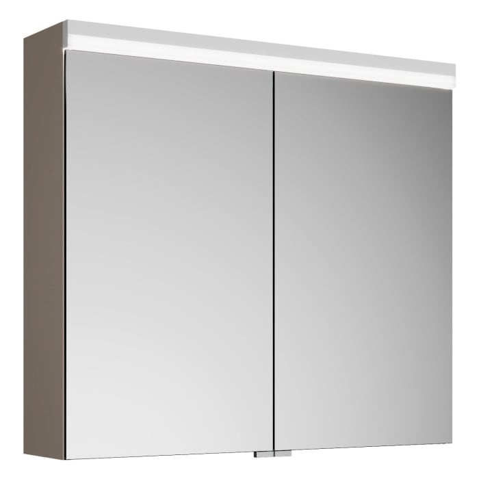 burgbad Lin20 Spiegelschrank mit LED-Beleuchtung, 80 cm, 2 Spiegeltüren