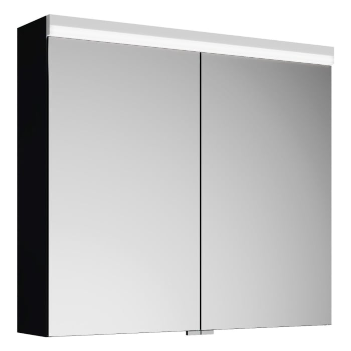 burgbad Lin20 Spiegelschrank mit LED-Beleuchtung, 80 cm, 2 Spiegeltüren