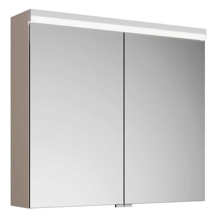 burgbad Lin20 Spiegelschrank mit LED-Beleuchtung, 80 cm, 2 Spiegeltüren