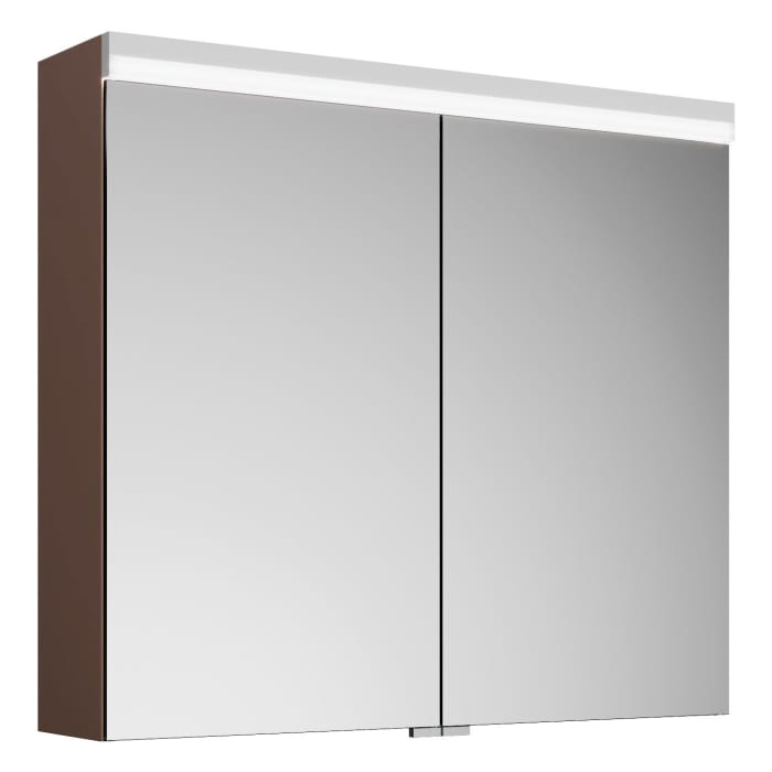 burgbad Lin20 Spiegelschrank mit LED-Beleuchtung, 80 cm, 2 Spiegeltüren