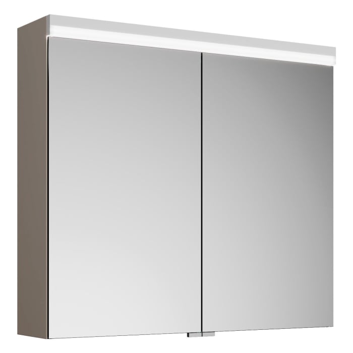 burgbad Lin20 Spiegelschrank mit LED-Beleuchtung, 80 cm, 2 Spiegeltüren