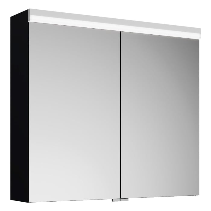 burgbad Lin20 Spiegelschrank mit LED-Beleuchtung, 80 cm, 2 Spiegeltüren