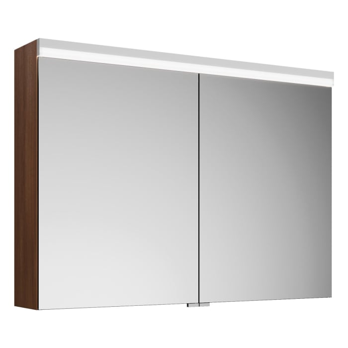 burgbad Lin20 Spiegelschrank mit LED-Beleuchtung, 100 cm, 2 Spiegeltüren