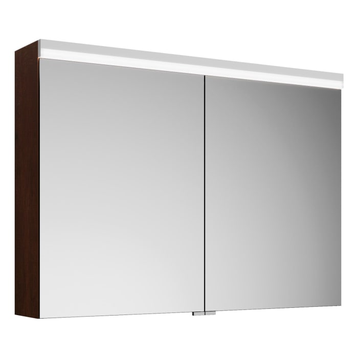 burgbad Lin20 Spiegelschrank mit LED-Beleuchtung, 100 cm, 2 Spiegeltüren