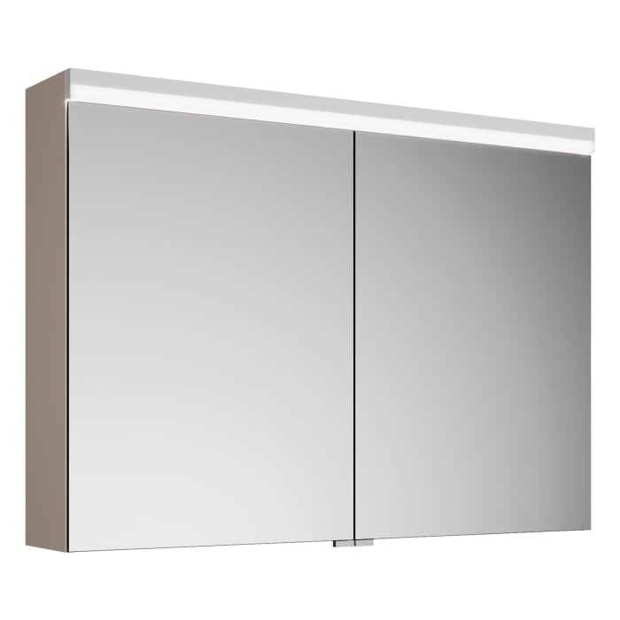 burgbad Lin20 Spiegelschrank mit LED-Beleuchtung, 100 cm, 2 Spiegeltüren