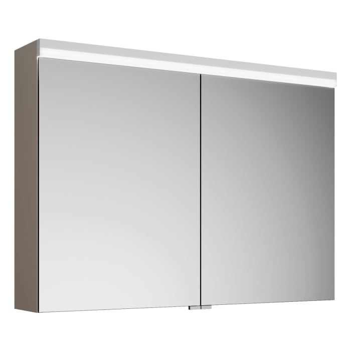 burgbad Lin20 Spiegelschrank mit LED-Beleuchtung, 100 cm, 2 Spiegeltüren