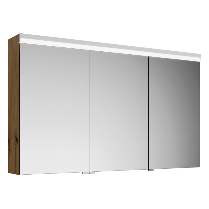 burgbad Lin20 Spiegelschrank mit LED-Beleuchtung, 120 cm, 3 Spiegeltüren, links