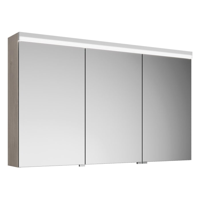 burgbad Lin20 Spiegelschrank mit LED-Beleuchtung, 120 cm, 3 Spiegeltüren, rechts