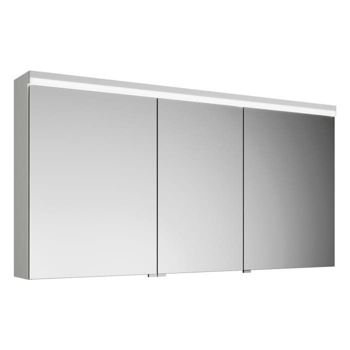 burgbad Lin20 Spiegelschrank mit LED-Beleuchtung, 140 cm, 3 Spiegeltüren, links