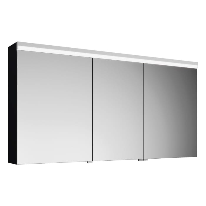 burgbad Lin20 Spiegelschrank mit LED-Beleuchtung, 140 cm, 3 Spiegeltüren, rechts