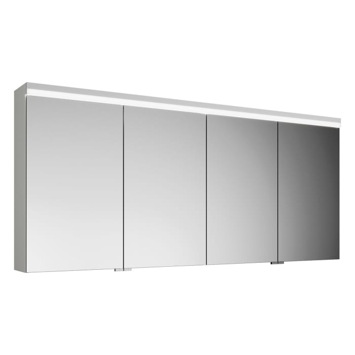 burgbad Lin20 Spiegelschrank mit LED-Beleuchtung, 160 cm, 4 Spiegeltüren