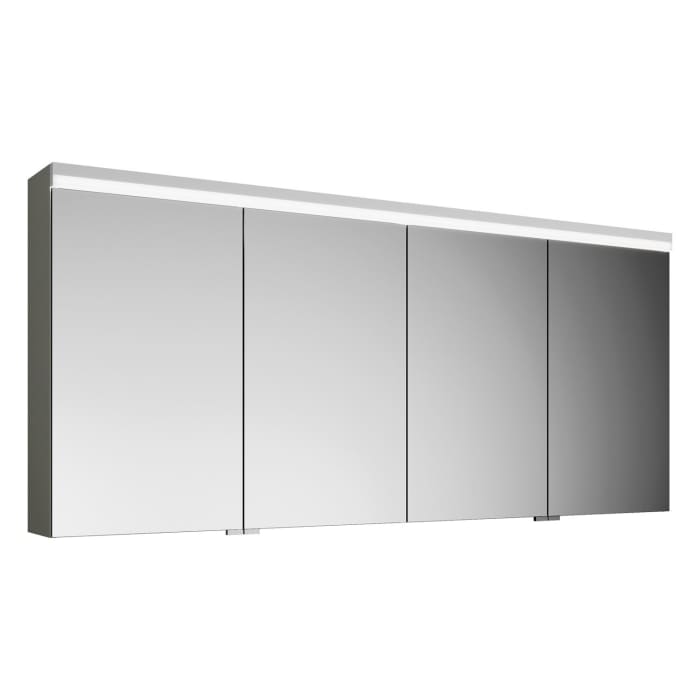 burgbad Lin20 Spiegelschrank mit LED-Beleuchtung, 160 cm, 4 Spiegeltüren