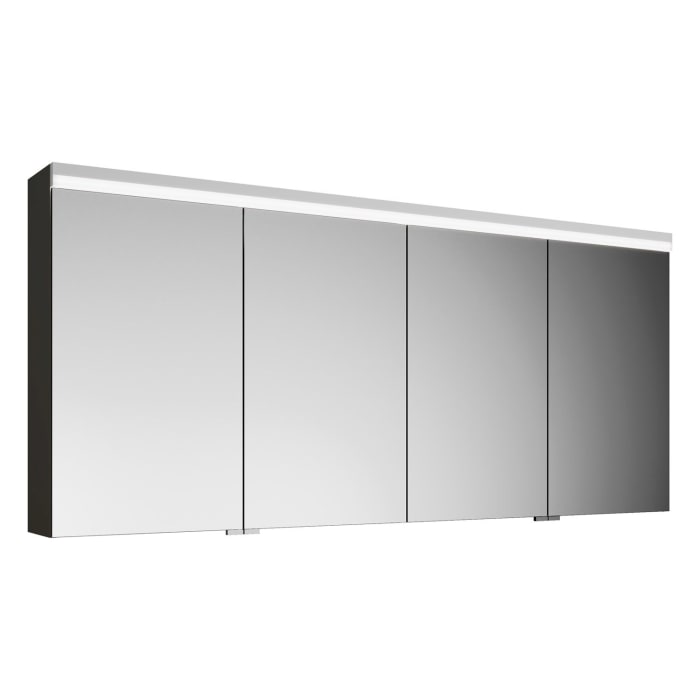 burgbad Lin20 Spiegelschrank mit LED-Beleuchtung, 160 cm, 4 Spiegeltüren