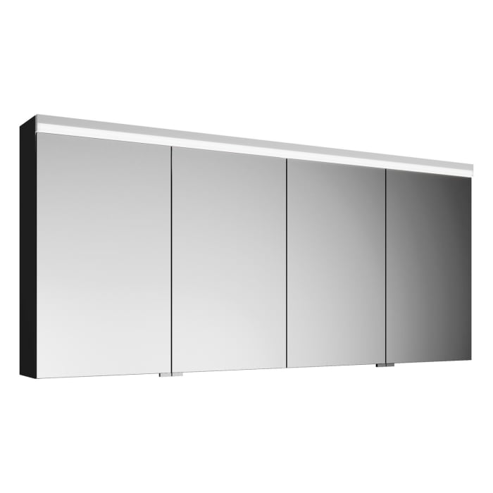 burgbad Lin20 Spiegelschrank mit LED-Beleuchtung, 160 cm, 4 Spiegeltüren