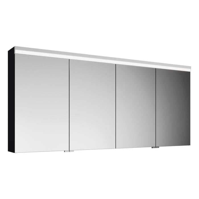 burgbad Lin20 Spiegelschrank mit LED-Beleuchtung, 160 cm, 4 Spiegeltüren