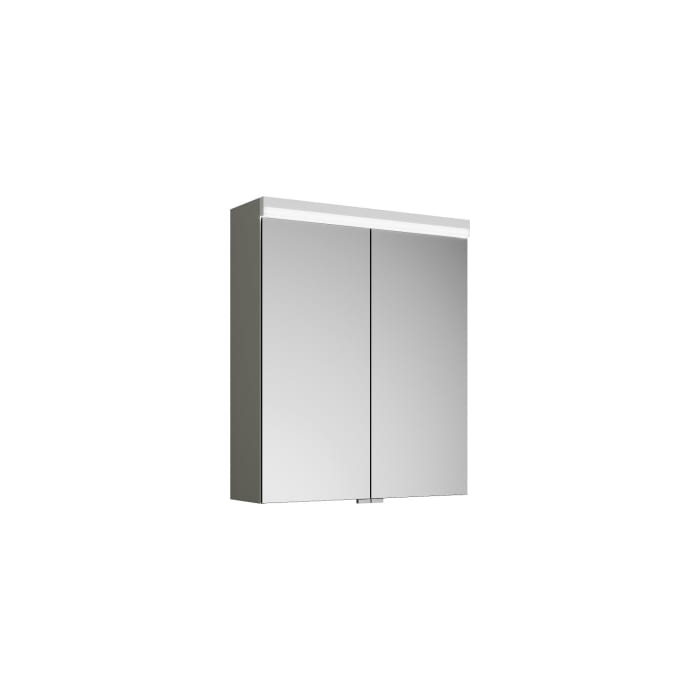 burgbad Lin20 Spiegelschrank mit LED-Beleuchtung, 60 cm, 2 Spiegeltüren, mit Waschtischbeleuchtung