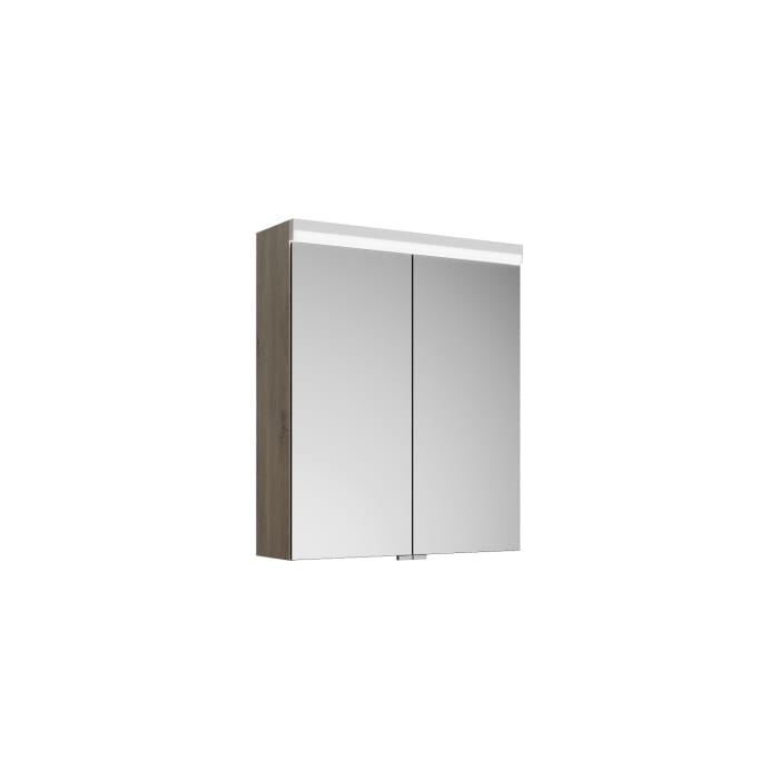 burgbad Lin20 Spiegelschrank mit LED-Beleuchtung, 60 cm, 2 Spiegeltüren, mit Waschtischbeleuchtung