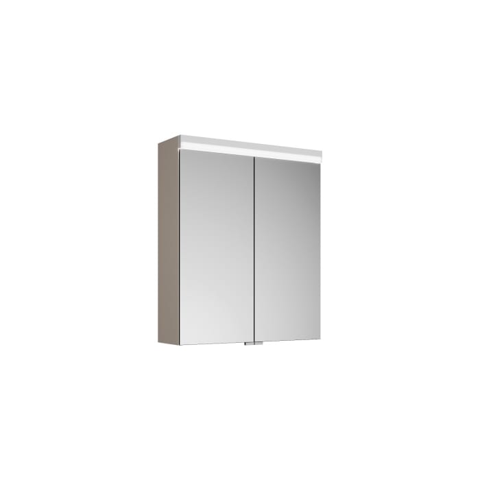 burgbad Lin20 Spiegelschrank mit LED-Beleuchtung, 60 cm, 2 Spiegeltüren, mit Waschtischbeleuchtung