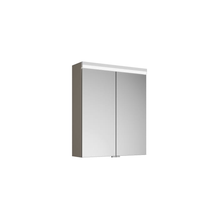 burgbad Lin20 Spiegelschrank mit LED-Beleuchtung, 60 cm, 2 Spiegeltüren, mit Waschtischbeleuchtung