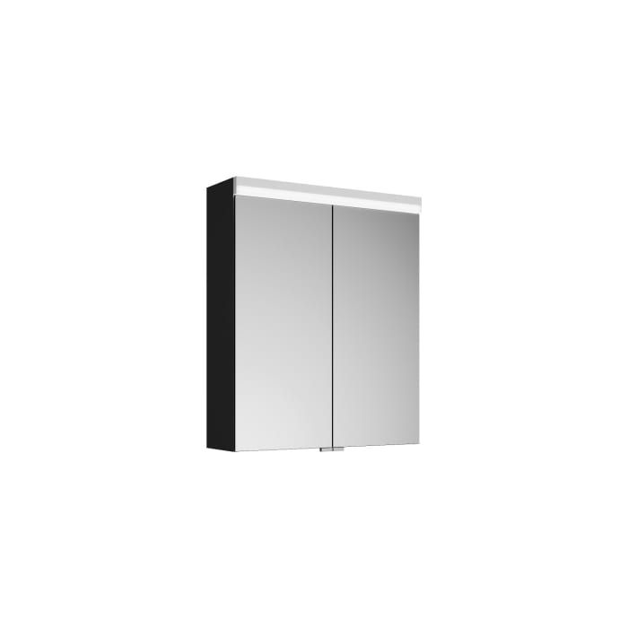 burgbad Lin20 Spiegelschrank mit LED-Beleuchtung, 60 cm, 2 Spiegeltüren, mit Waschtischbeleuchtung