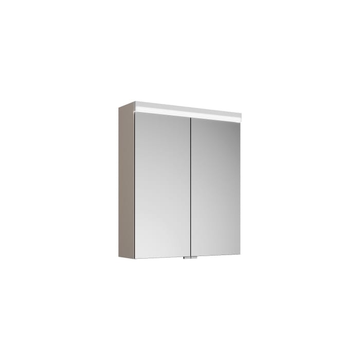 burgbad Lin20 Spiegelschrank mit LED-Beleuchtung, 60 cm, 2 Spiegeltüren, mit Waschtischbeleuchtung