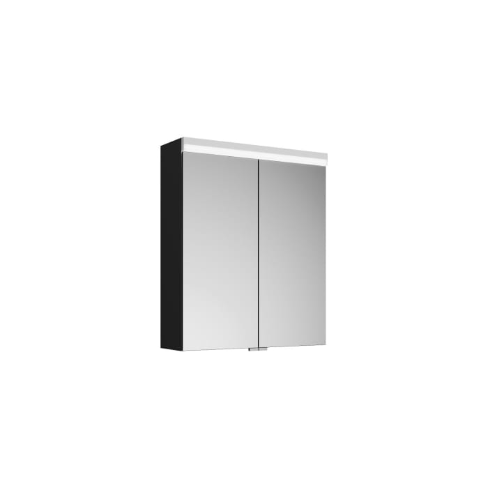 burgbad Lin20 Spiegelschrank mit LED-Beleuchtung, 60 cm, 2 Spiegeltüren, mit Waschtischbeleuchtung