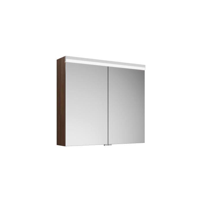 burgbad Lin20 Spiegelschrank mit LED-Beleuchtung, 80 cm, 2 Spiegeltüren, mit Waschtischbeleuchtung