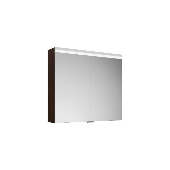 burgbad Lin20 Spiegelschrank mit LED-Beleuchtung, 80 cm, 2 Spiegeltüren, mit Waschtischbeleuchtung