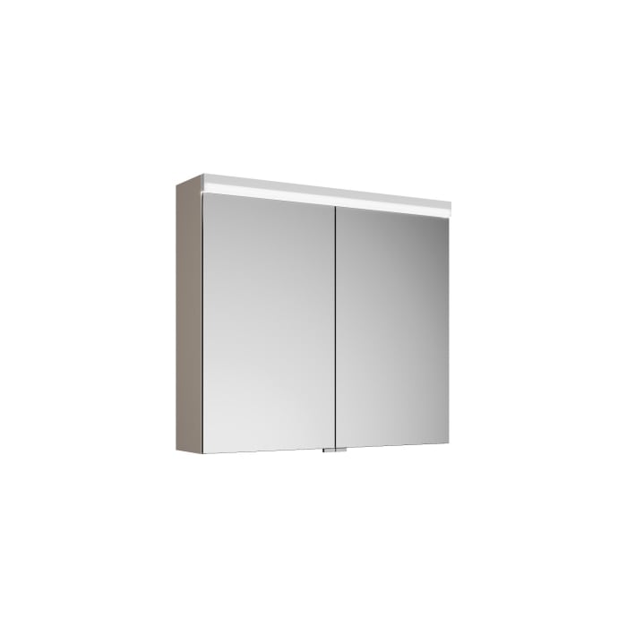 burgbad Lin20 Spiegelschrank mit LED-Beleuchtung, 80 cm, 2 Spiegeltüren, mit Waschtischbeleuchtung