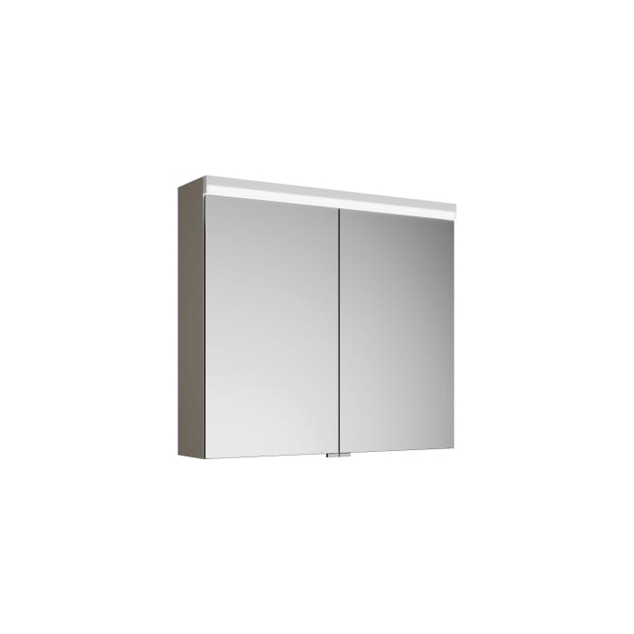 burgbad Lin20 Spiegelschrank mit LED-Beleuchtung, 80 cm, 2 Spiegeltüren, mit Waschtischbeleuchtung