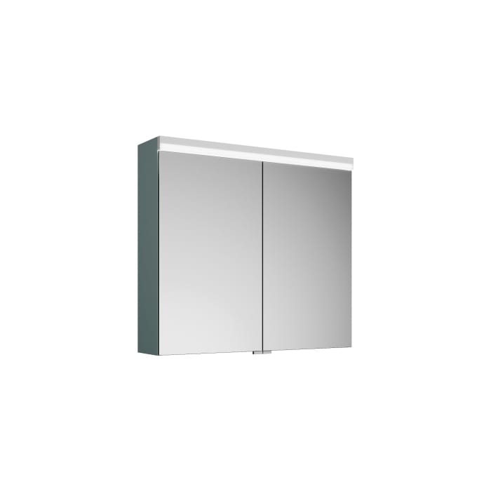 burgbad Lin20 Spiegelschrank mit LED-Beleuchtung, 80 cm, 2 Spiegeltüren, mit Waschtischbeleuchtung